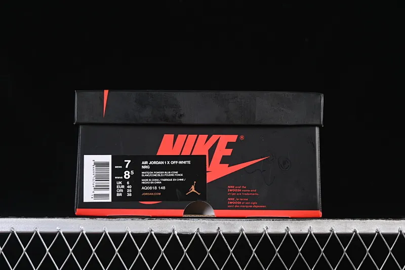 All categories Air Jordan Jordan series basketball shoes Air Jordan 1 High pure original special price Off White x Air Jordan OW AJ1 Joe 1 joint North Carolina blue high-top basketball shoes AQ0818-148